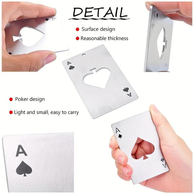 1Pcs Creative Poker Shaped Bottle Can Opener Stainless Steel Credit Card Size Bar Restaurant Beer Metal Opening Tool  E-864