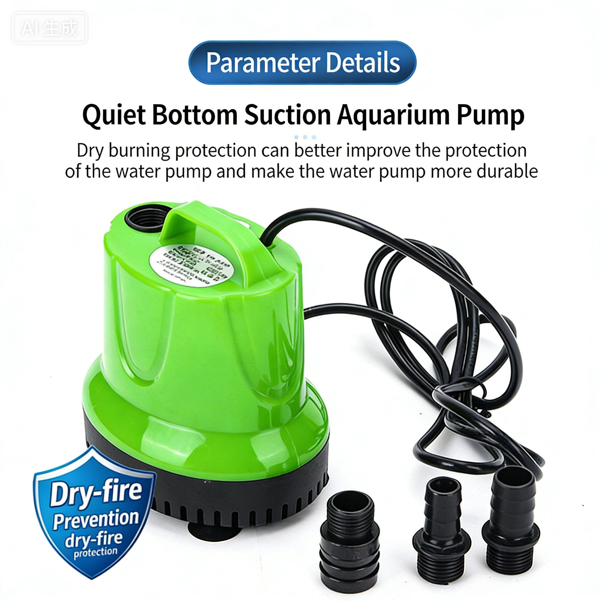 Submersible Water Pump for Fish Tank Pond, Hydroponics Garden Fountain, Ultra-Quiet Waterfall,  25W,  110V-60HZ