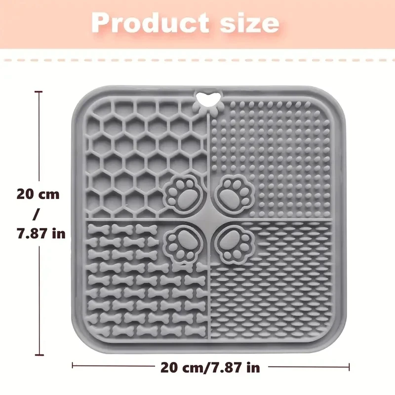 Silicone Material Pet Lick Mat Suction Cup Slow Feeding Design Slow Feeder Bathing Distraction Training Feeder Dog Food Plate