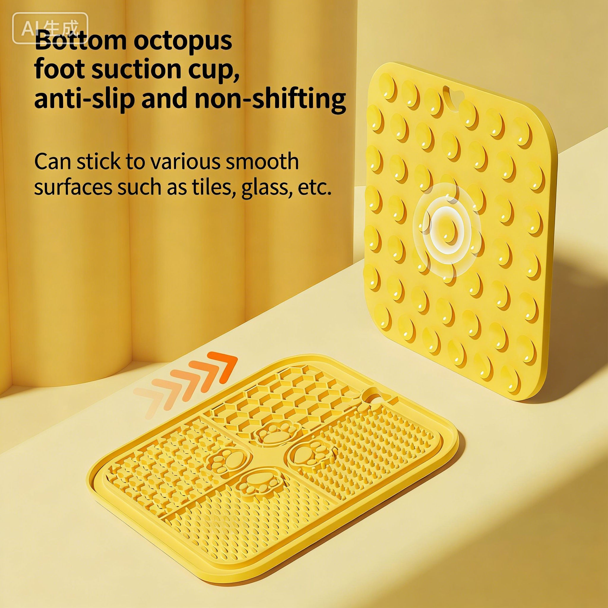 Silicone Material Pet Lick Mat Suction Cup Slow Feeding Design Slow Feeder Bathing Distraction Training Feeder Dog Food Plate