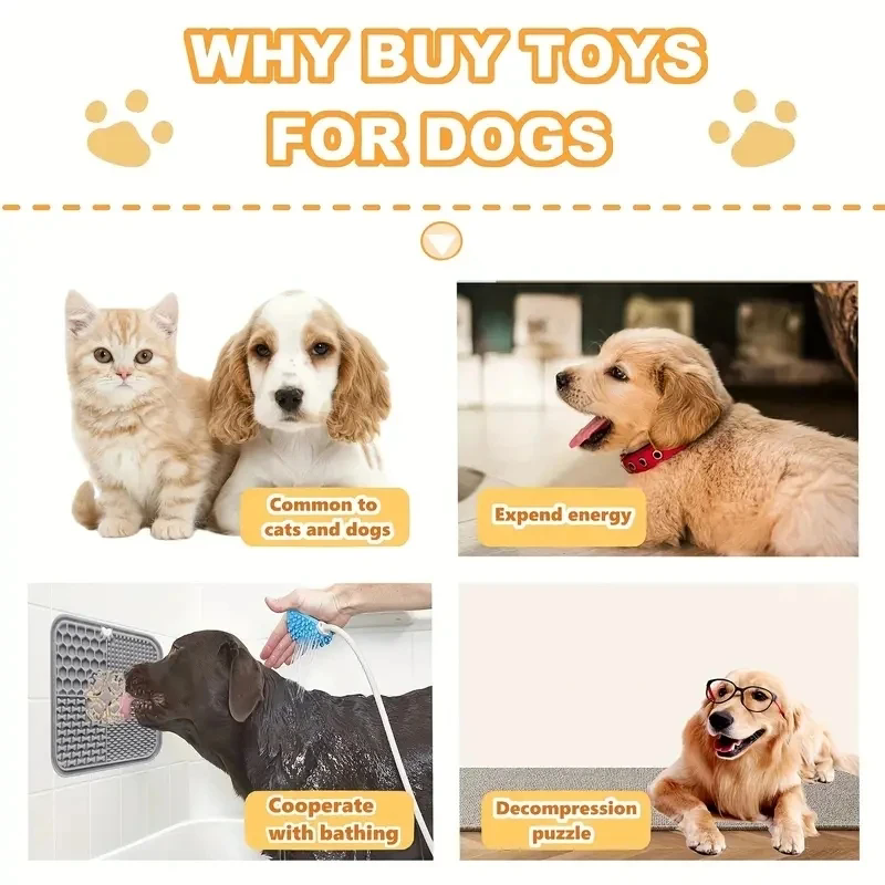 Silicone Material Pet Lick Mat Suction Cup Slow Feeding Design Slow Feeder Bathing Distraction Training Feeder Dog Food Plate