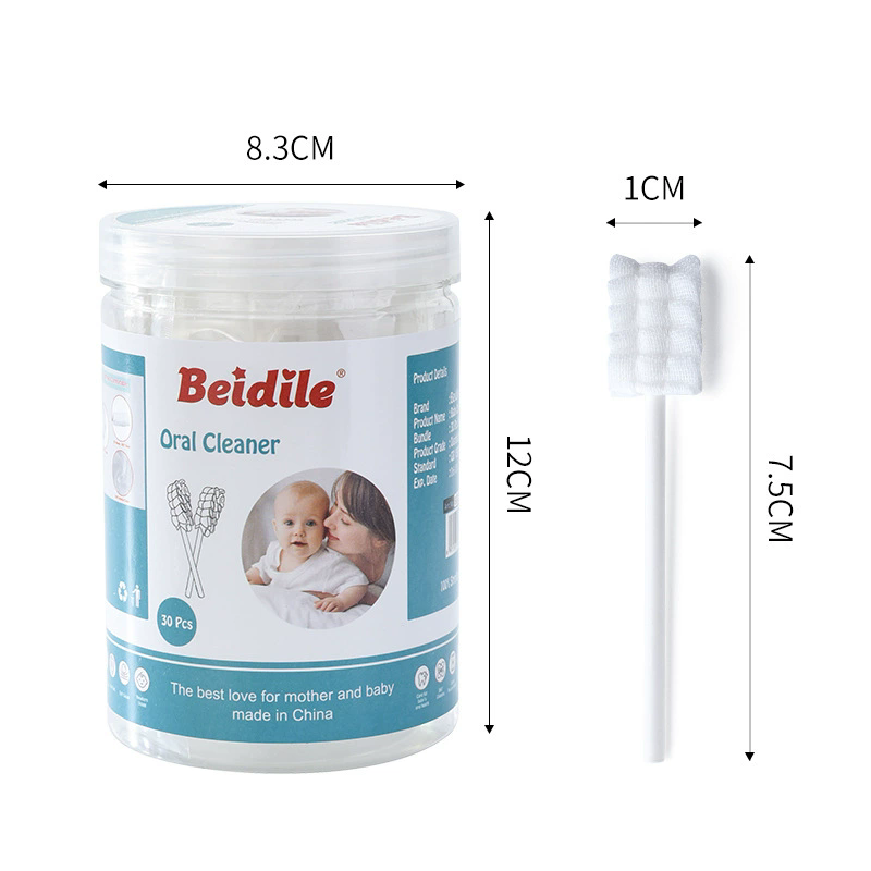 30PCS  Baby Oral Gauze Cleaning Sticks, Individual Pack Disposable Baby Tongue Moss Cleaner, Newborn Toothbrush Oral Care