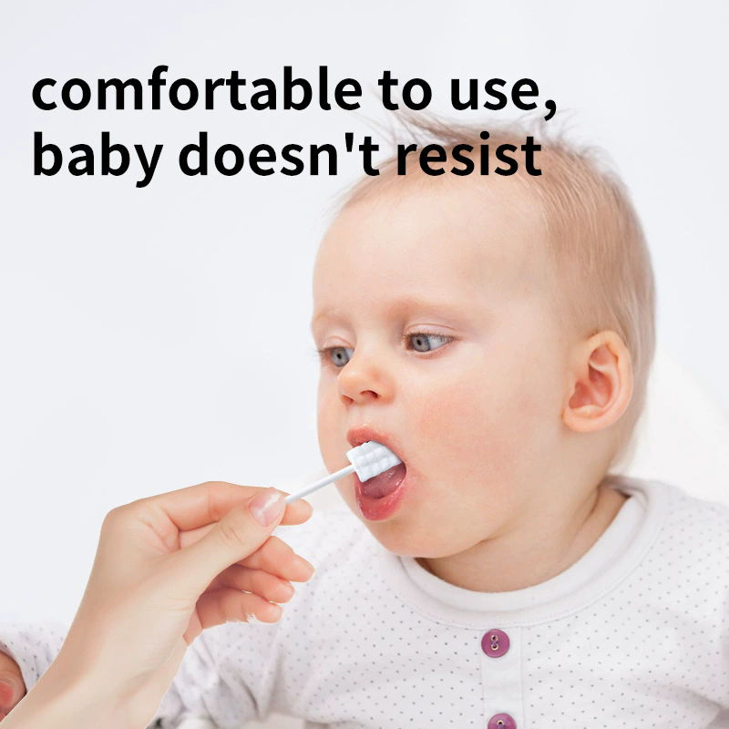 30PCS  Baby Oral Gauze Cleaning Sticks, Individual Pack Disposable Baby Tongue Moss Cleaner, Newborn Toothbrush Oral Care