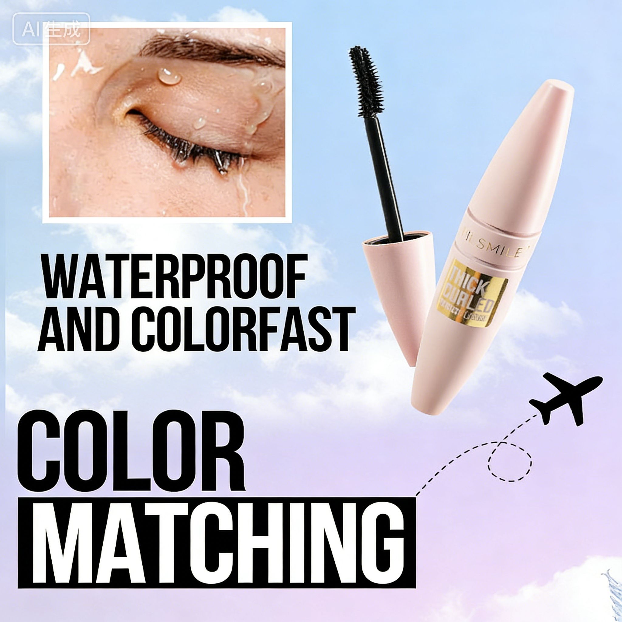 5 Colors Mascara Thick Long Curling Waterproof Liquid Fiber Mascara Long-lasting Mascara Eyelash Extension Large Eye Makeup.