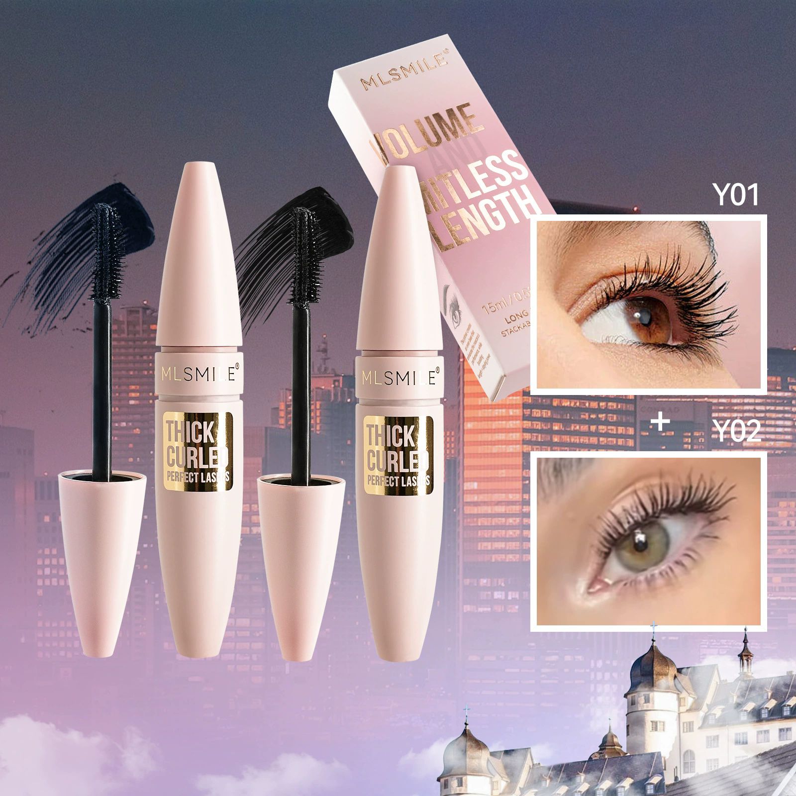 5 Colors Mascara Thick Long Curling Waterproof Liquid Fiber Mascara Long-lasting Mascara Eyelash Extension Large Eye Makeup.