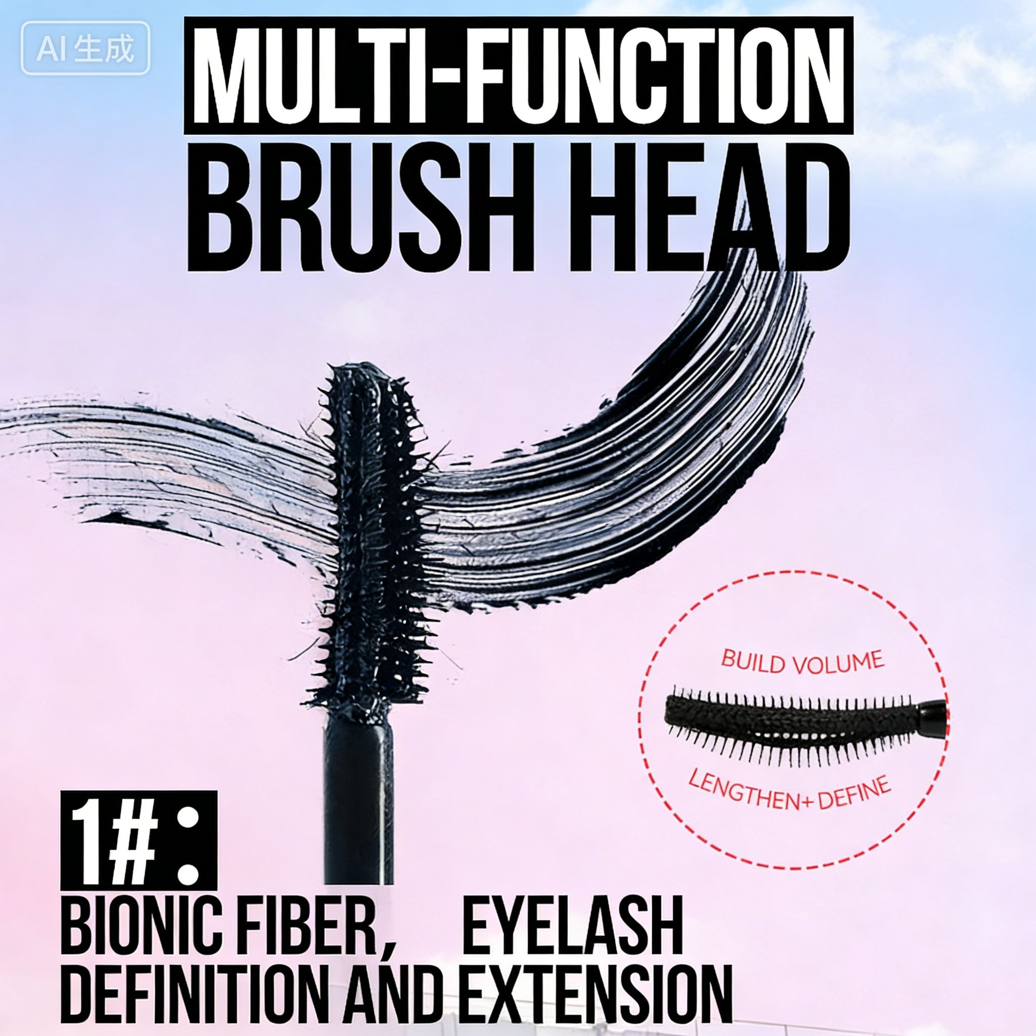5 Colors Mascara Thick Long Curling Waterproof Liquid Fiber Mascara Long-lasting Mascara Eyelash Extension Large Eye Makeup.