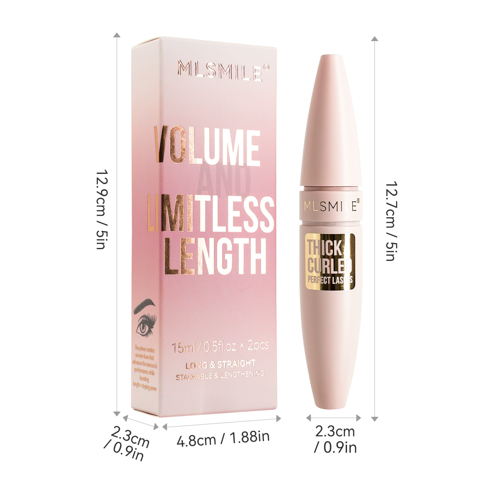 5 Colors Mascara Thick Long Curling Waterproof Liquid Fiber Mascara Long-lasting Mascara Eyelash Extension Large Eye Makeup.