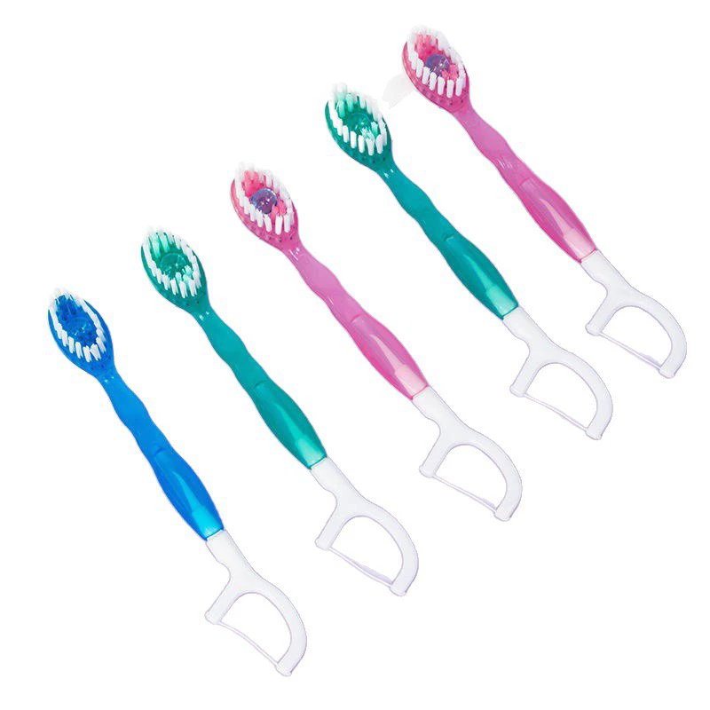 5 in 1 Toothbrush & Floss 12Pcs Mini Toothbrushes with Toothpaste All in one Oral Care Toothpaste and Floss Disposable Travel