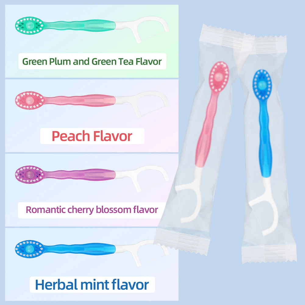 5 in 1 Toothbrush & Floss 12Pcs Mini Toothbrushes with Toothpaste All in one Oral Care Toothpaste and Floss Disposable Travel