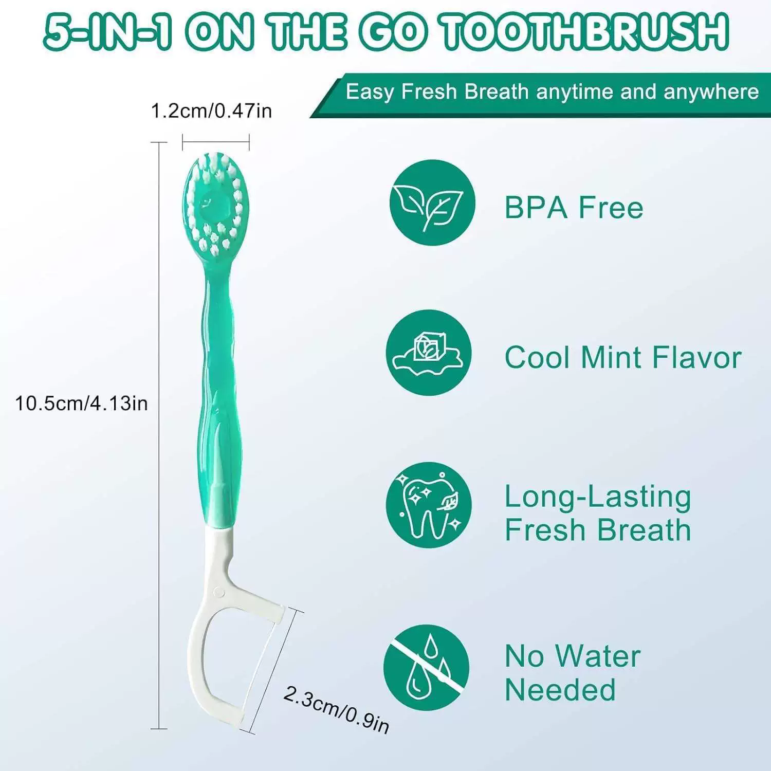 5 in 1 Toothbrush & Floss 12Pcs Mini Toothbrushes with Toothpaste All in one Oral Care Toothpaste and Floss Disposable Travel