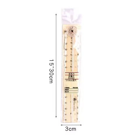 Creative Acrylic Transparent Folding Ruler Simple Scale Plastic Ruler Drawing Ruler for School Office Gadgets Korean Stationery