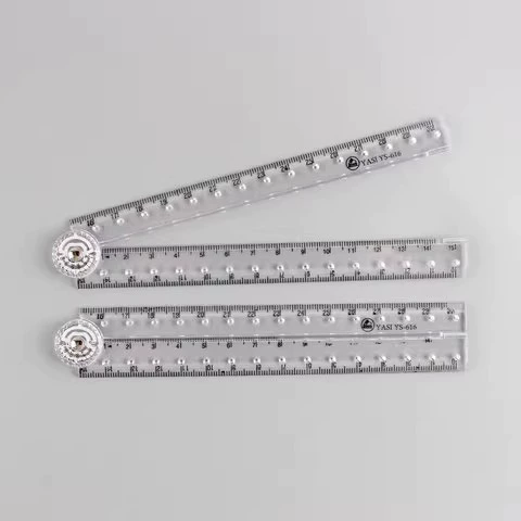 Creative Acrylic Transparent Folding Ruler Simple Scale Plastic Ruler Drawing Ruler for School Office Gadgets Korean Stationery