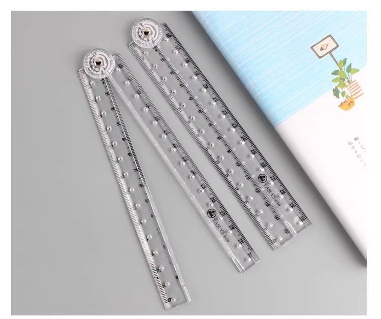 Creative Acrylic Transparent Folding Ruler Simple Scale Plastic Ruler Drawing Ruler for School Office Gadgets Korean Stationery