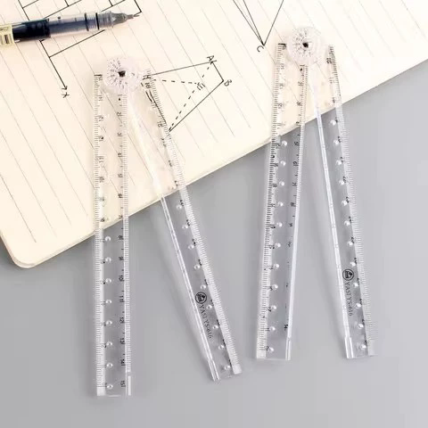 Creative Acrylic Transparent Folding Ruler Simple Scale Plastic Ruler Drawing Ruler for School Office Gadgets Korean Stationery