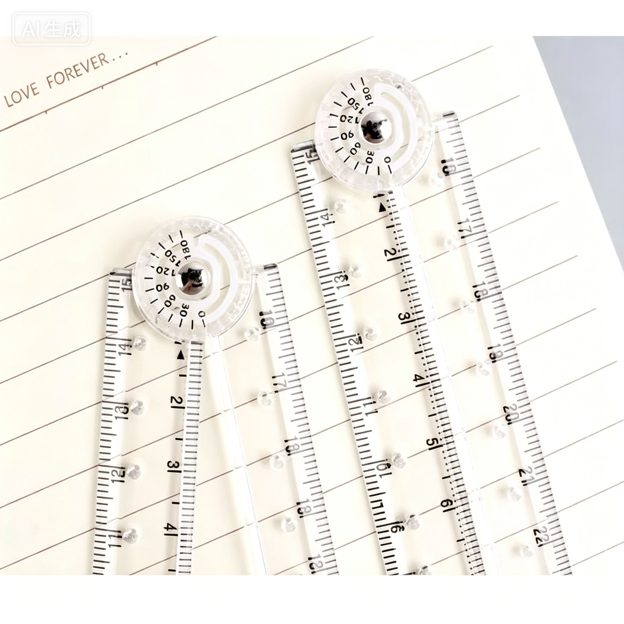 Creative Acrylic Transparent Folding Ruler Simple Scale Plastic Ruler Drawing Ruler for School Office Gadgets Korean Stationery