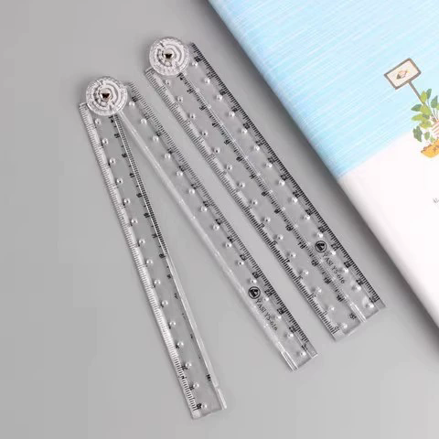 Creative Acrylic Transparent Folding Ruler Simple Scale Plastic Ruler Drawing Ruler for School Office Gadgets Korean Stationery