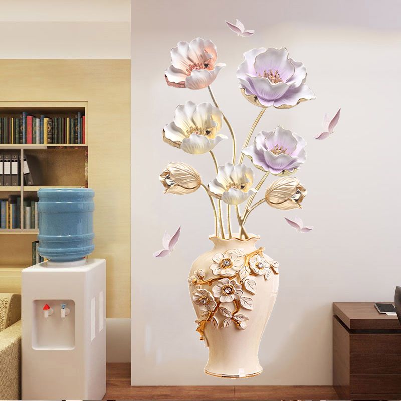 Wall stickers Self adhesive wallpaper 3D three-dimensional wall stickers Tulip wall stickers Horizontal wall decorations