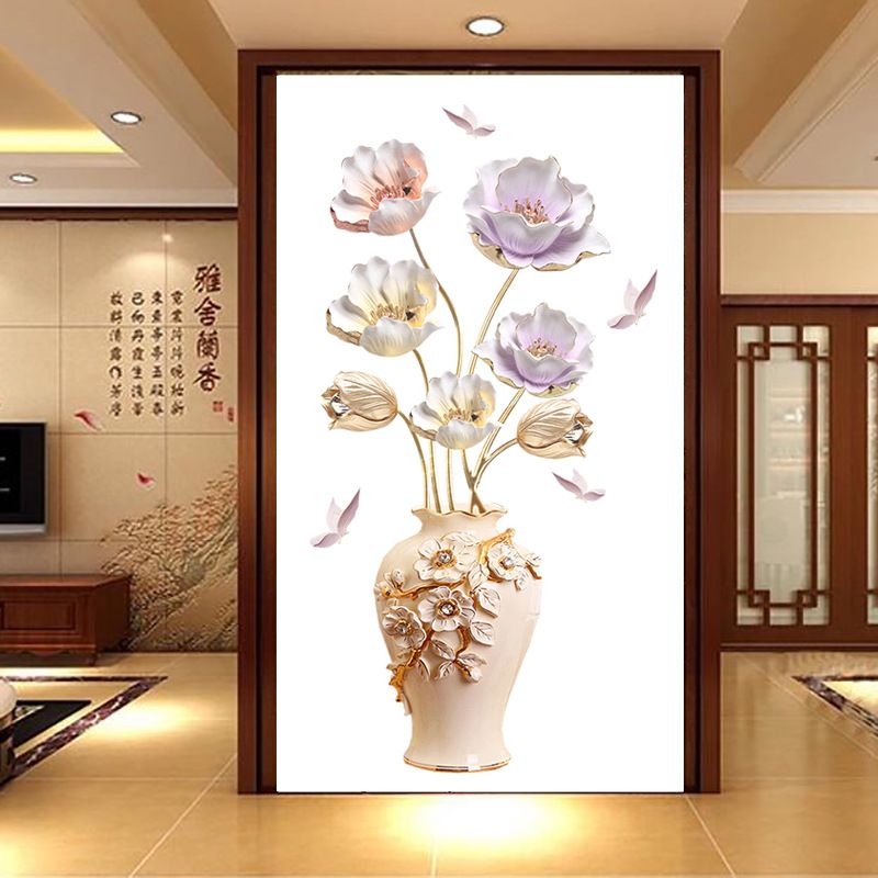 Wall stickers Self adhesive wallpaper 3D three-dimensional wall stickers Tulip wall stickers Horizontal wall decorations
