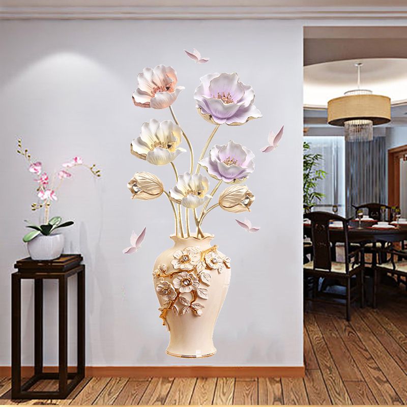 Wall stickers Self adhesive wallpaper 3D three-dimensional wall stickers Tulip wall stickers Horizontal wall decorations