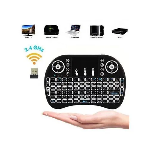 GET NEW VERSION Smart TV & Android Tv Box Wireless Mini Keyboard 2.4G with TouchPad Mouse, Universal Remote - Black(2.4GHz Mini Wireless BLUETOOTH Keyboard With Touchpad LED Backlit FOR TV PC)