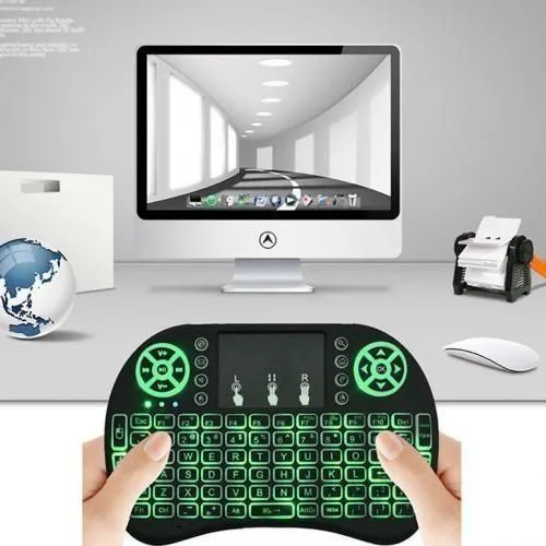 GET NEW VERSION Smart TV & Android Tv Box Wireless Mini Keyboard 2.4G with TouchPad Mouse, Universal Remote - Black(2.4GHz Mini Wireless BLUETOOTH Keyboard With Touchpad LED Backlit FOR TV PC)