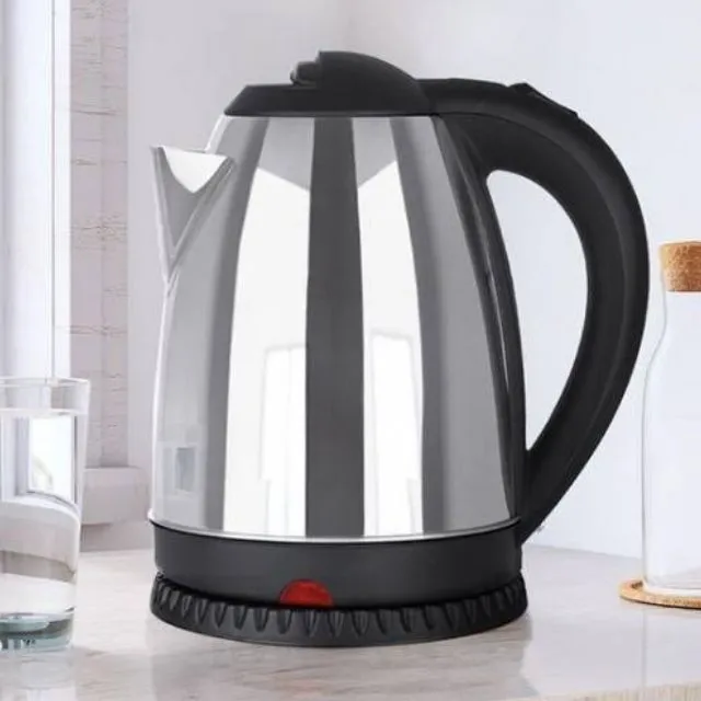 Electric Kettle + FREE 4 way Extension Cable -- Water Heater & Boiler Jug- coil less water kettle heating jug silver Ailyons & Power King