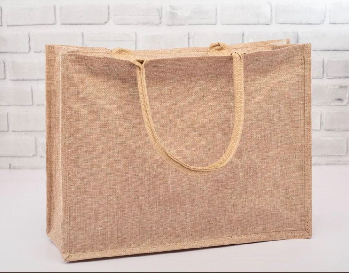 A4 Size Custom Design Large Jute Burlap Shopping Beach Tote Bag With Soft Cotton Handles For Traveling And Shopping With Zip