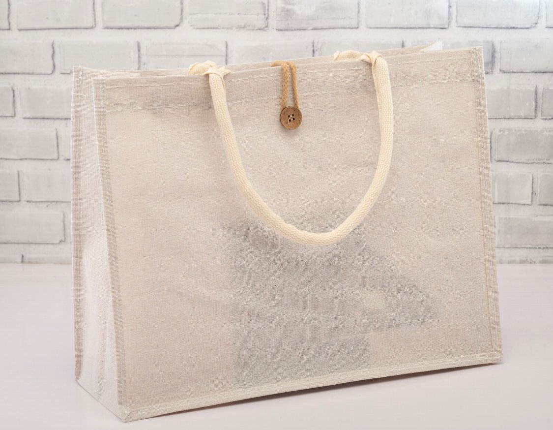 A4 Size Custom Design Large Jute Burlap Shopping Beach Tote Bag With Soft Cotton Handles For Traveling And Shopping With Zip