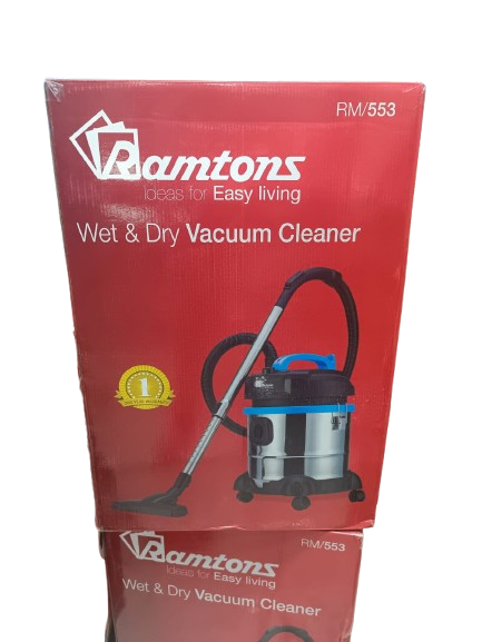 Ramtons RM/553 Wet & Dry Vacuum Cleaner – Powerful Multi‑Purpose Cleaning Machine, Durable build designed for long‑lasting use, Easy to move and maneuver around your home or workspace.