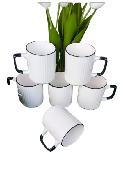 12 PCS Concise Ceramic Mugs – Durable & Stylish Drinkware Set, Made from high-quality ceramic for durability and heat retention, Minimalist, concise design suitable for any table setting.