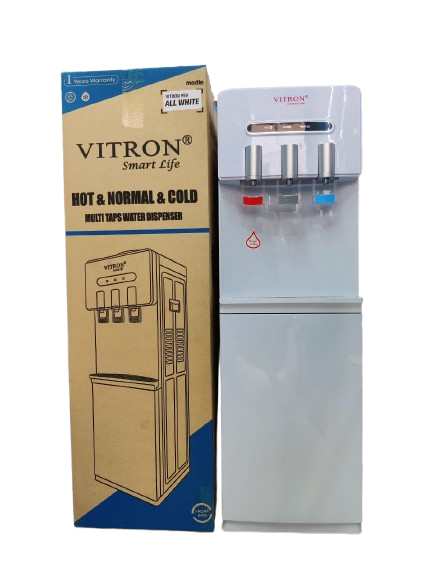 Vitron 3‑Tap Water Dispenser – Hot, Normal & Cold Water, Efficient cooling system for chilled water, Easy‑to‑operate controls, Sleek and durable design.