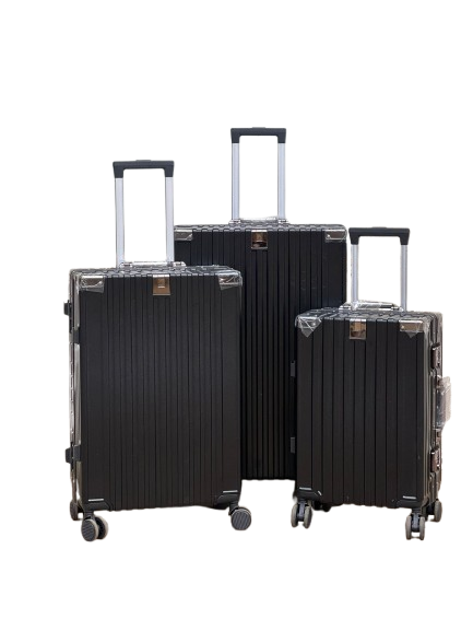 3‑in‑1 Luxurious Managerial Bossy Aluminum Flame Zipless Suitcase, Briefcase| Travel Bag – Large, Medium, Small, Zipless design for quick access and modern style.