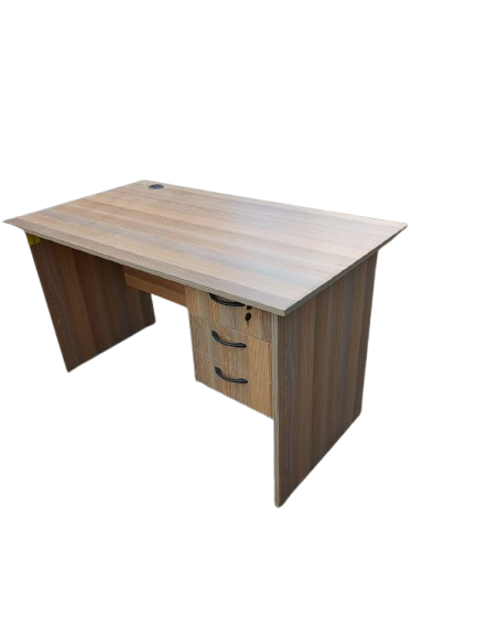 1 Metre Wooden Office Desk Table with Drawers – Modern Study & Workstation Desk, Strong durable wooden tabletop for long-lasting use, Built-in drawers for safe and organized storage.