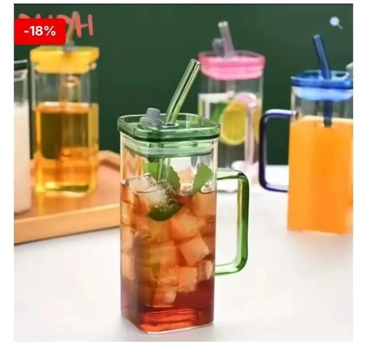Smoothie cup| 2-Piece Mason Jar Set – Stylish Storage & Drinkware, Ideal for smoothies, juices, or dry goods, High-quality glass with airtight lids for freshness.