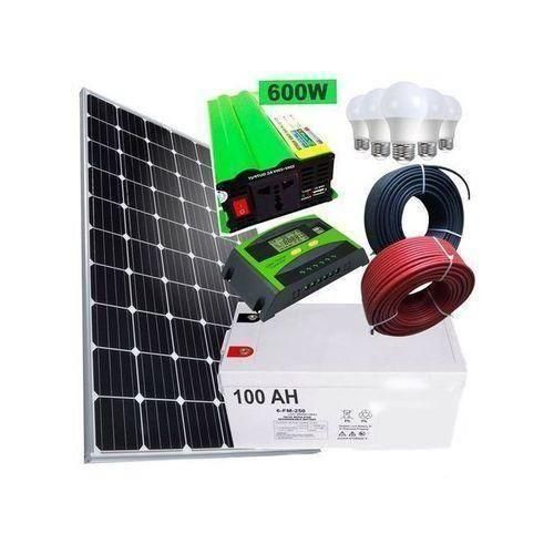 SunLight  Panel Fullkit 150w Solar Panel + 100AH Battery + 600Watts Inverter + 20 Ah Charge Controller + 5 Bulbs +10m Cable + 5bulbs