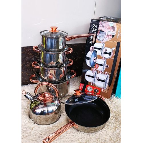 12pcs Stainless Steel Heavy Nonstick Cookware Set - BOMINOX