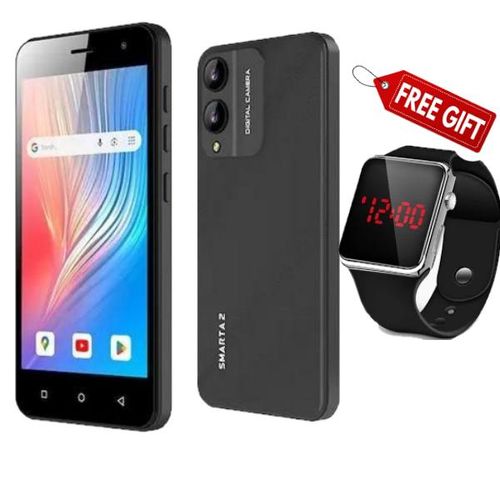 Safaricom Neon Smarta 2, IPS LCD DISPLAY, 5" Inches, 32GB ROM + 2GB RAM (Dual SIM), 3300mAh - BLACK + LED Watch