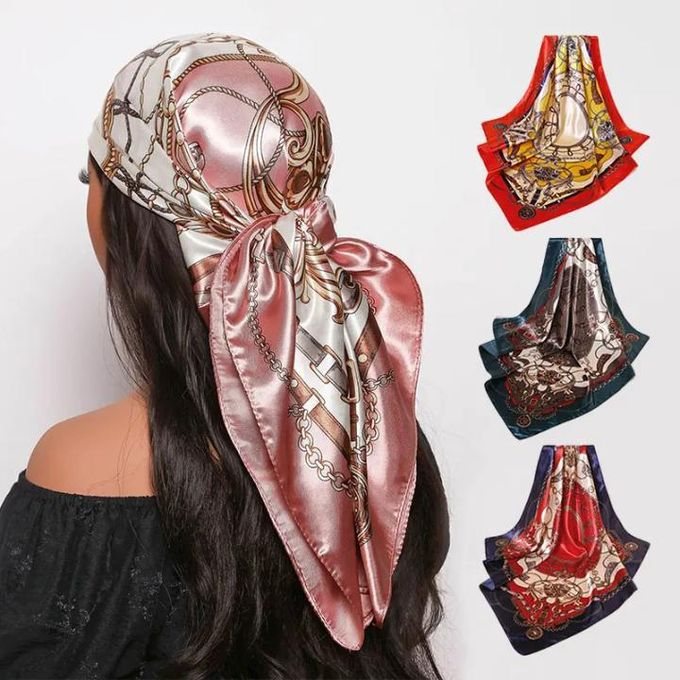 Silk Head Scarf 3 pcs different colors Women Luxury Fashion Scarf