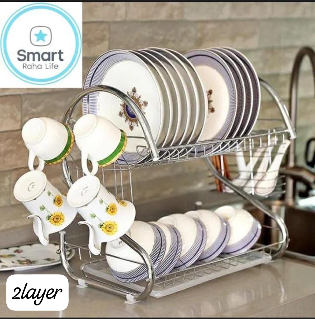 Dish RACK. 2 Tier Stainless Dish Rack, ensure long lasting durability.ensure long lasting durability, hollow design, which can effectively dry tableware and avoid rusting due to moisture accumulation.