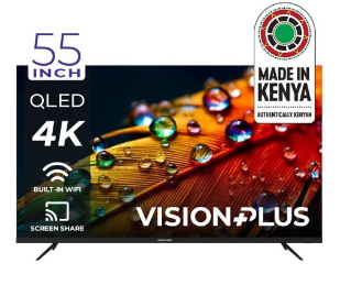Vision Plus 55" 4K QLED Frameless Design TV with Vidaa OS  2 Year WRTY) Dolby Audio Frameless Design / Ultra Slim Hotel Mode / Sleep Timers / Auto Shut Off / Power On Remember