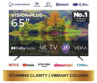 Vision Plus 65" 4K QLED Frameless Design TV with Vidaa OS  2 Year WRTY) Dolby Audio Frameless Design / Ultra Slim Hotel Mode / Sleep Timers / Auto Shut Off / Power On Remember