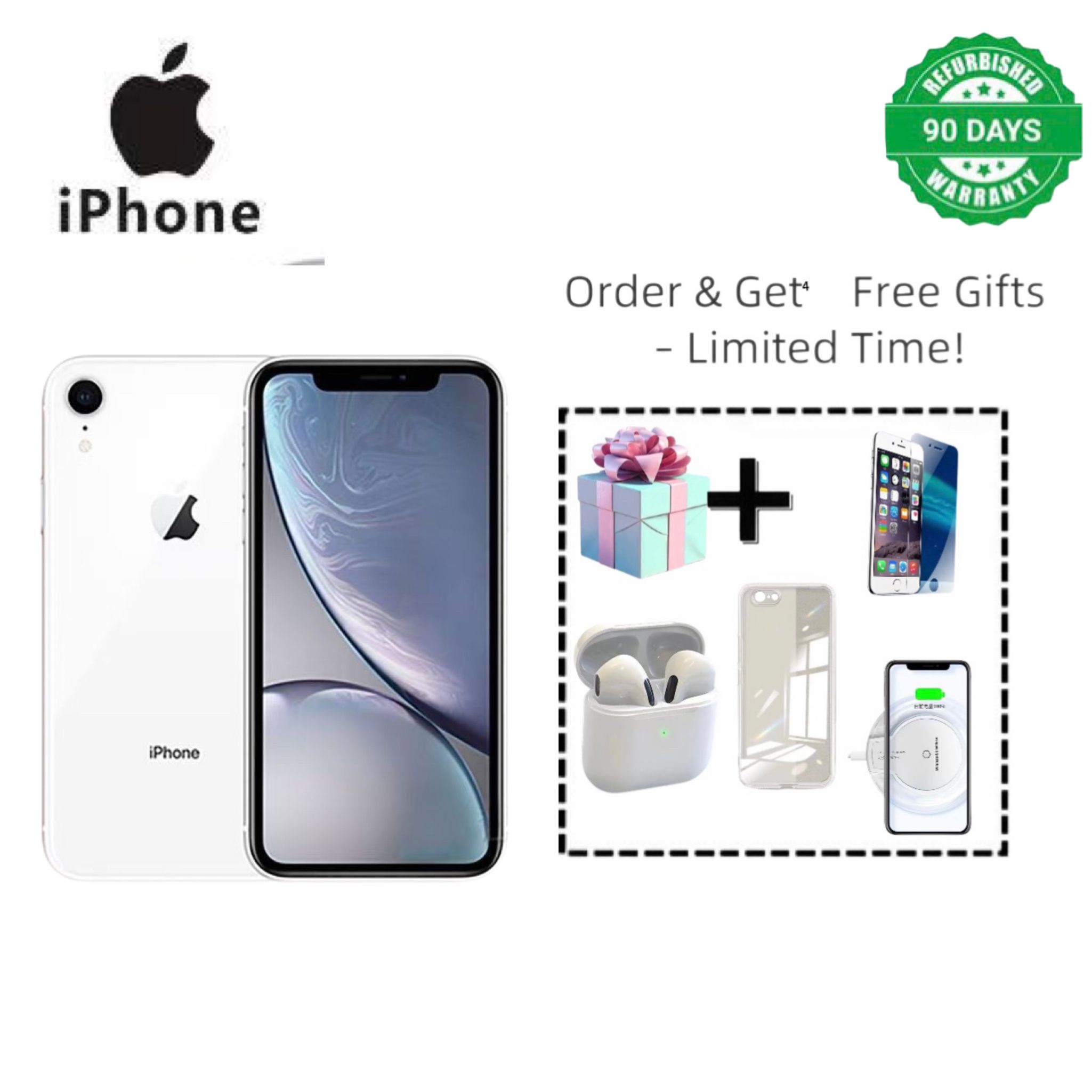 Refurbished Apple iPhone XR 128GB + 3GB RAM, 12MP Camera, 6.1-inch Unlocked Version, Dual nano-SIM, 2G/3G/4G/LTE, 12MP Rear + 7MP Front Cameras, A12 Bionic Processor, Face ID System