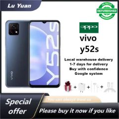 Refurbished vivo Y52s smartphone 6.58 inch Gaming Play RAM: 8GB RAM: 128 16MP 5000mAh 3G 4G 5G Dual SIM Phones 48 million pixel camera phone Face recognition and fingerprint unlocking functions
