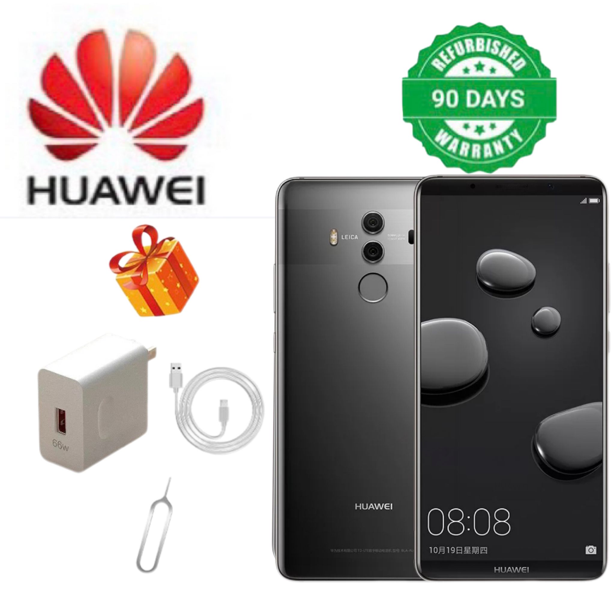 Refurbished Huawei Mate 10 6G+128GB 5.9” Dual Camera 20MP+8MP Android 8.0 Smartphone Kirin970 mate10