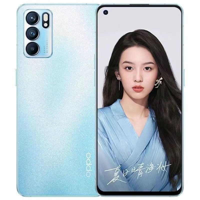 Refurbished Phone OPPO Reno6 5g Network 6.43 inches 64MP+32MP 4300mAh Dual SIM Smartphone （12 + 4GB  RAM ）128G/256G Facial Recognition Unlock