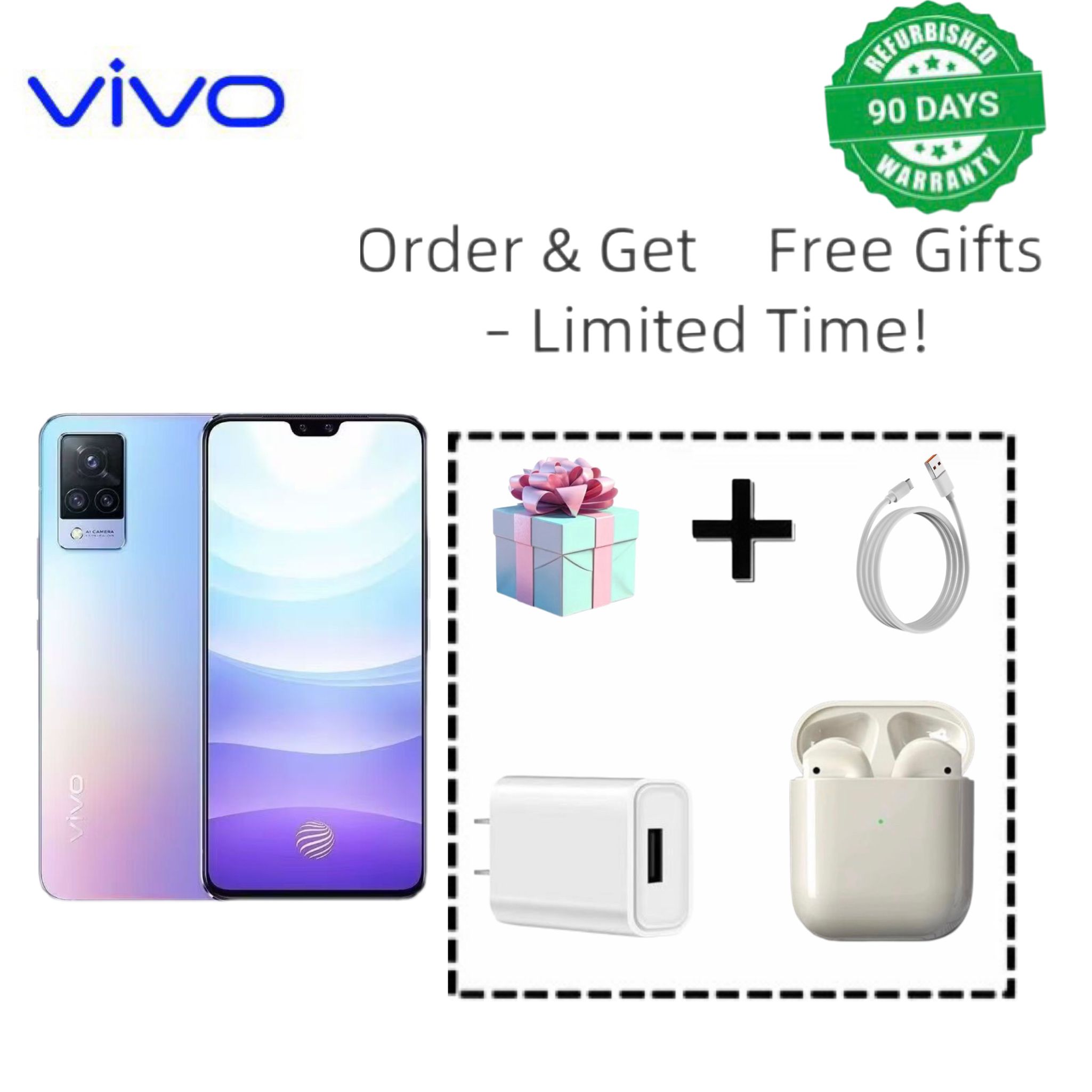Refurbished vivo S9 full Netcom dual-mode 5G 256G memory No fingerprint recognition 6.44 inches 64 4000 mAh flash charging smartphone Face recognition function