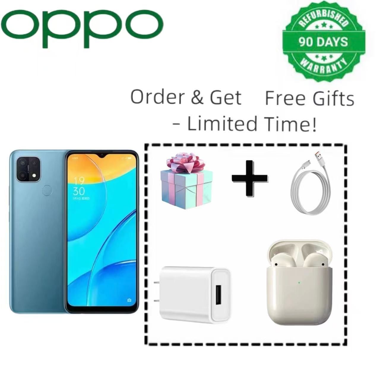 Refurbished OPPO A35 Screen: 6.52-inch LCD display, 1600×720 resolution, 60Hz refresh rate, 269PPI Biometric Identification: Rear fingerprint recognition + Face recognition Battery: 4230mAh typical ca