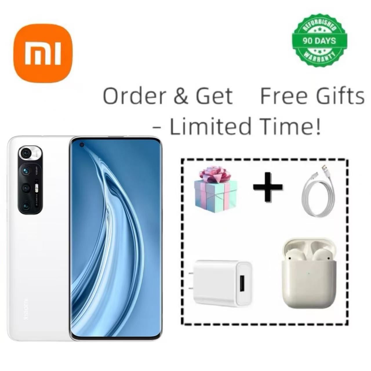 Refurbished Xiaomi10s 5G flagship mobile phone 6.67 inches with Snapdragon 870 processor and Harman Kardon dual speakers supports fingerprint unlock and facial recognition 4780mah Rear 108 million pix