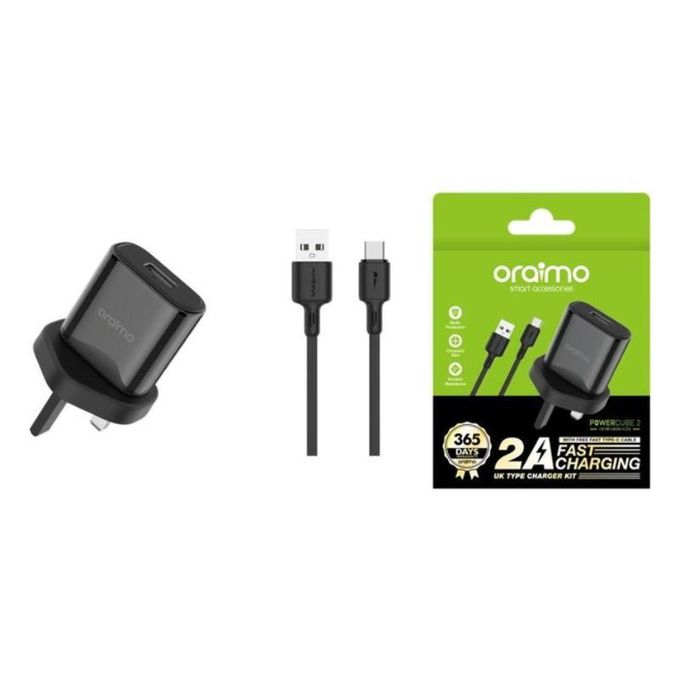 Oraimo Type-C Fast Charger With USB-C Cable – Quick Charging Android Charger