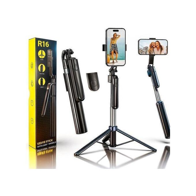 R16 Selfie Stick Tripod with Bluetooth Remote – Extendable, 360° Rotation, Phone & Camera Stand